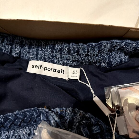 Self Portrait Blue Tweed Dress US 4 NWT - Picture 3 of 9